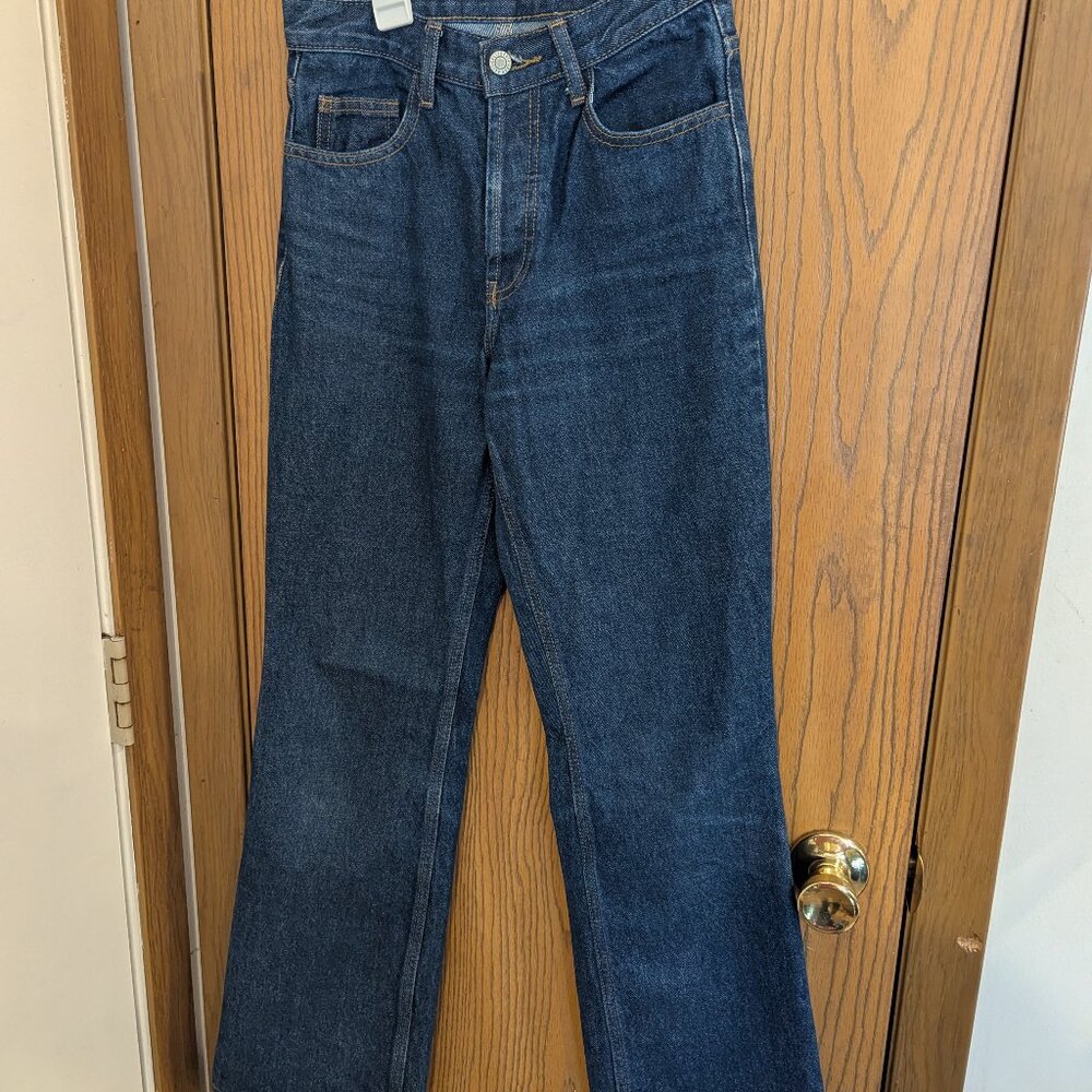 J. Galt Button Fly Straight Leg Classic Denim Blue Jeans- Women's Small